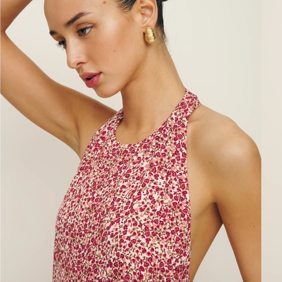 Reformation Avielle Dress - Floral Halter Backless Dress - Picture 3 of 8